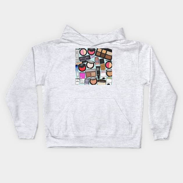 Makeup Collage Kids Hoodie by Biscuit25